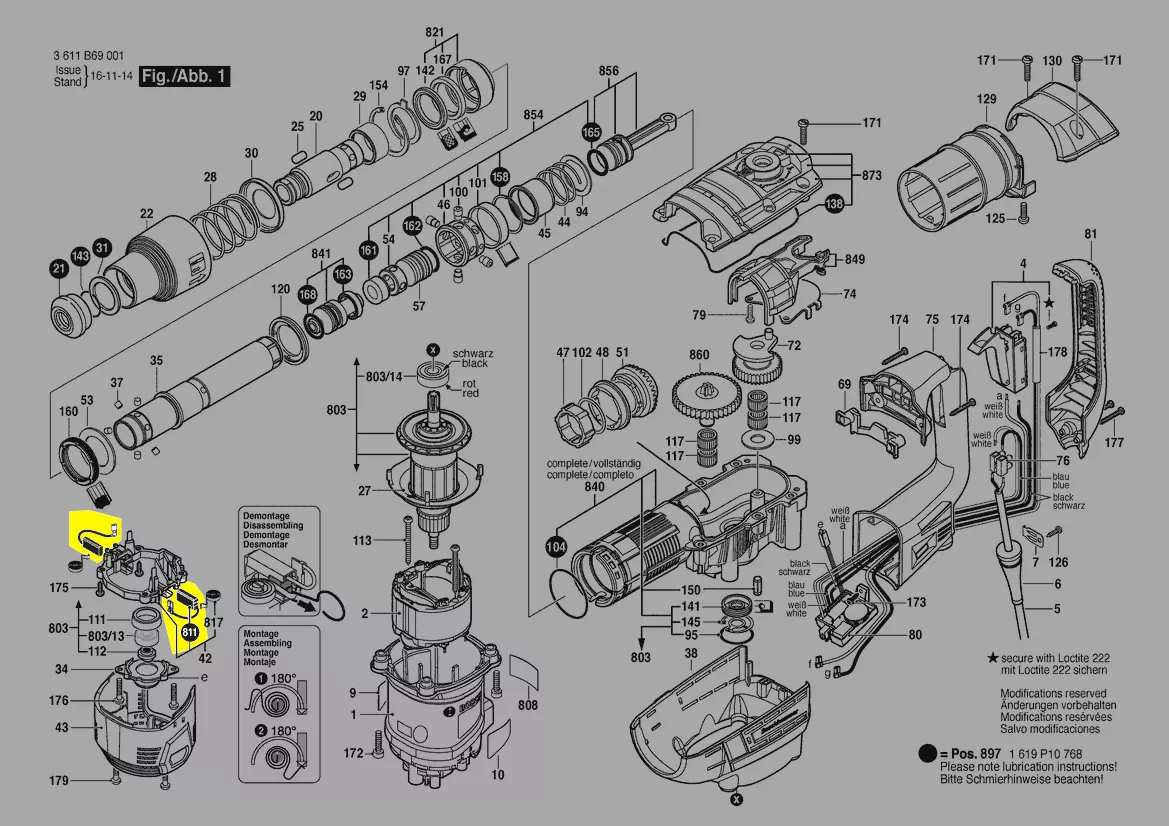 Jeu de balais charbon réf. 1 617 014 138 BOSCH